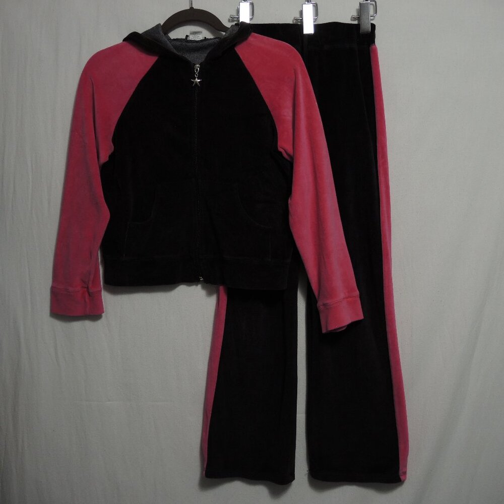 4/$25 Girls Next Concept Fleece Hooded Track Suit Set Pink & Brown Size 12/14